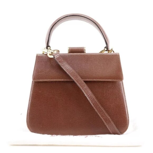 Salvatore Ferragamo 2WAYShoulder Handbag DK-216167 vintage Brown leather Women